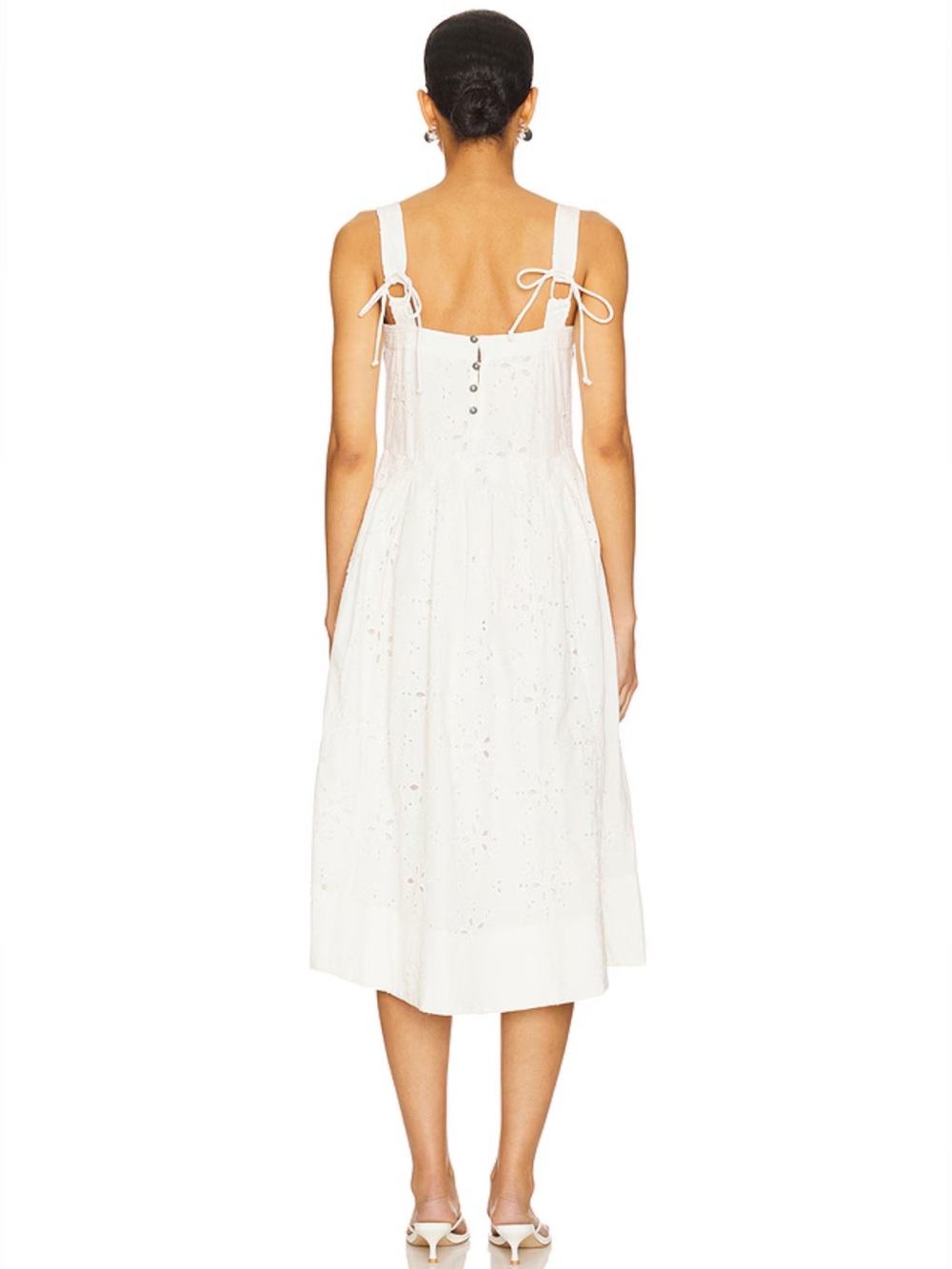 Free People Primavera Cotton Eyelet Midi Dress in White Women’s Size Small NWT - Picture 3 of 4